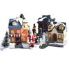 10pcs/set Christmas Ornaments Luminous House Small House Decoration Santa Claus Suit Gift Gift Decorations for Home