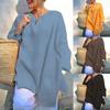 Plus Size Womens Casual Baggy Long Sleeve T-shirt Breathable Summer Beach Tunic Blouse Tops For Everyday Wear