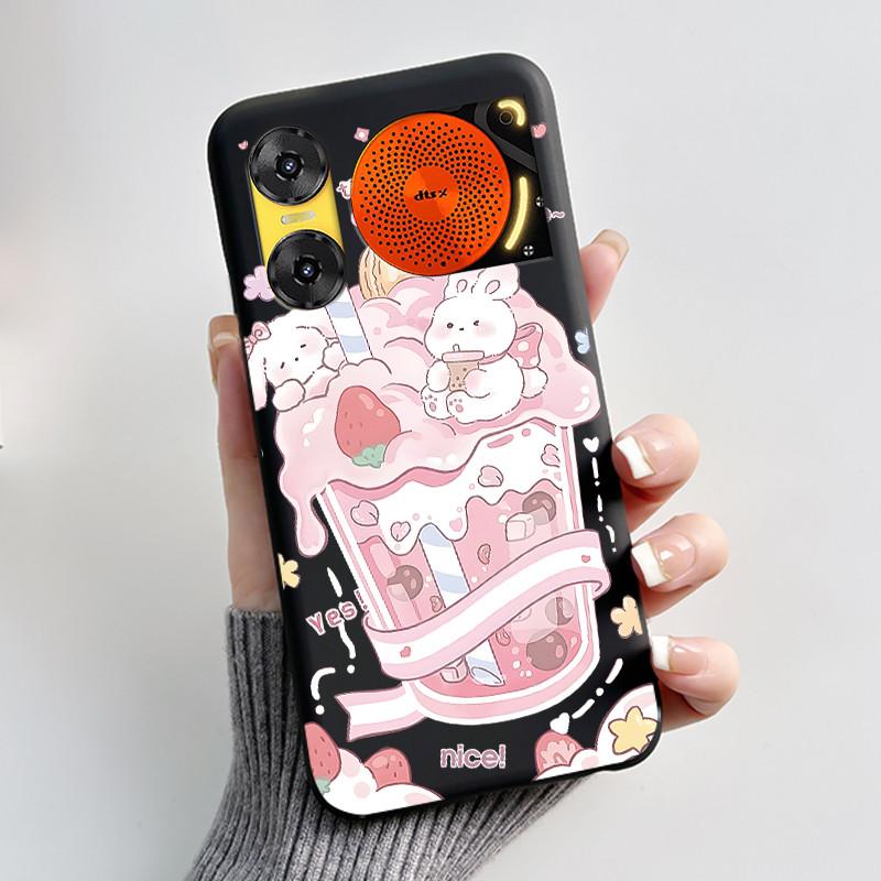 Case For ZTE Nubia Music 2 Z2460 Z2353 Music2 Phone Case Cute Rabbit Black Cover For ZTE Nubia Music Soft TPU Silicone Casing