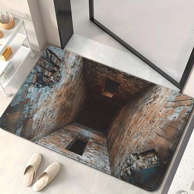 3D Grindų Kilimėlis su Realistiška Skylės Iliuzija Neslystantis Krištolinio Velūro Kilimas Koridorius Svetainė Prieangis Durų Kilimėlis Namų Dekoras