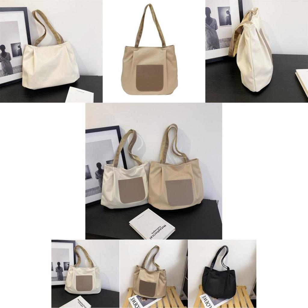 Urban Chic Nylon Tote Bag Large Capacity Stylish Grocery Shopping Bag With Zipper