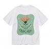Women's Soft Breathable All Season Classic T-Shirt Mens Womens Tees Top Floral With Green Frame Tee