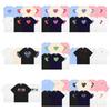 Japanese trendy brand heart-print short-sleeve T-shirt, unisex loose couple's summer casual daily versatile top