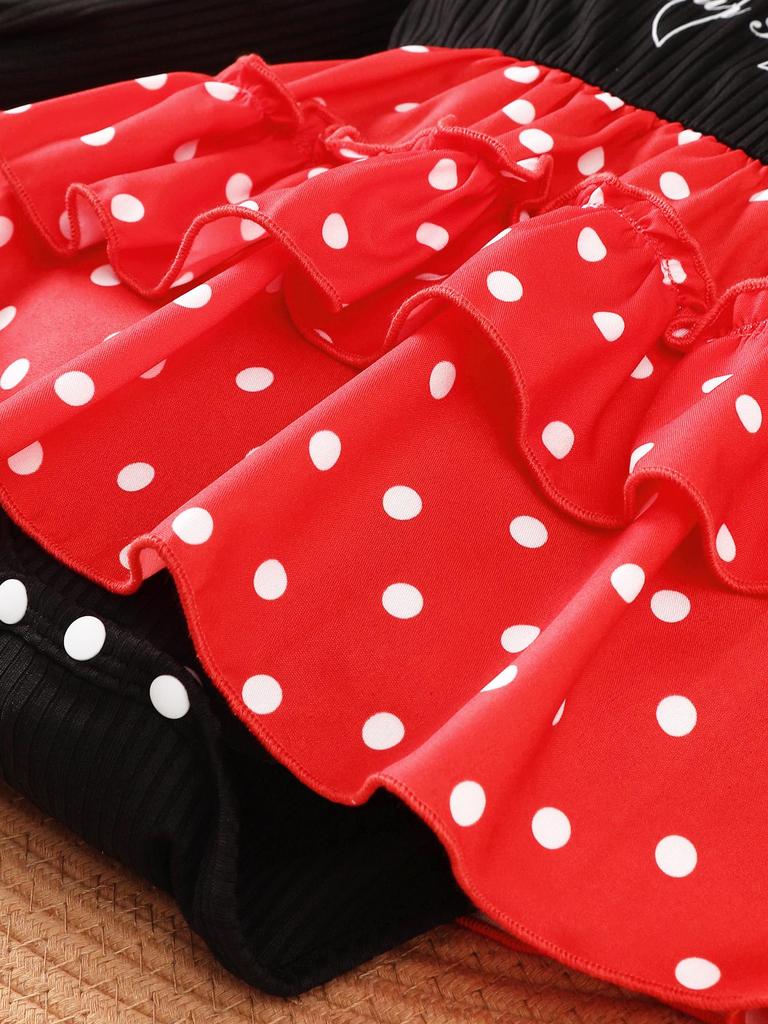 2Pcs Baby Girl Dress Halloween Outfit Set Sweet Cute Ruffle Romper Bow Headband Infant Christmas Clothing Set for 0-18 Months