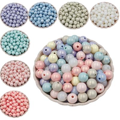 Home Party Supplies Perlen Candy Color 20 Stück/40 Stück lose Kugeln Abstandsperlen 8 mm/10 mm runde Acrylperlen zur Schmuckherstellung DIY Halskette Armband