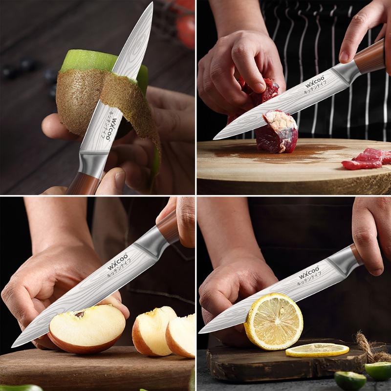 Professional Chef's Knife 5Cr15Mov Stainless Steel Meat Cleaver Santoku Knife Kitchen Vegetable Slicing Knife