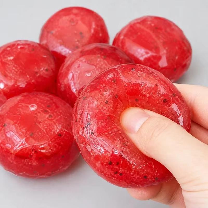 Knuspriger Frucht-Slush Squishy Ball Ohne Rückprall Realistische Kiwi Wassermelone Formbarer Stressabbau Quetschspielzeug Schreibtischdekoration Geschenk