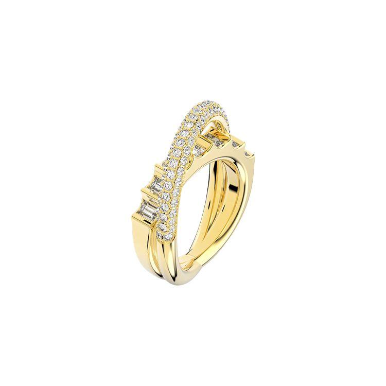Swarovski Anello da donna alla moda, trendy, personalizzato, taglio misto, oro 5661057