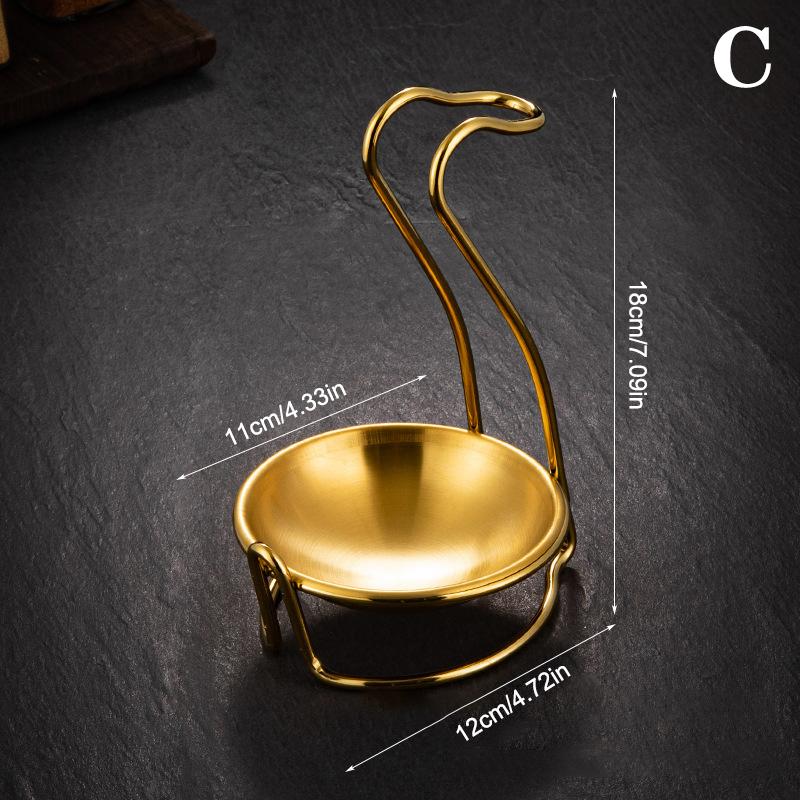 Stainless Steel Single/Double Ladle Vertical Spoon Utensil Rack Soup Spoon Rest Stand Multi-Function Tableware Storage Shelf