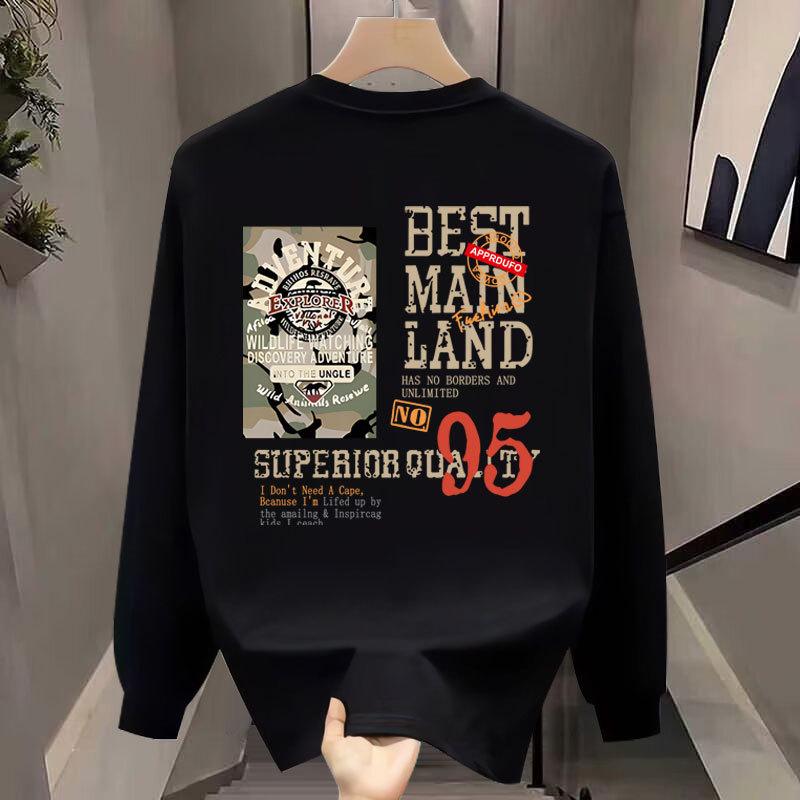 Trendy Brand American Long-Sleeved T-Shirt Pure Cotton Men'S Bottoming Shirt Trendy Autumn And Winter Sweater Men'S And Women'S Crew Neck Top
