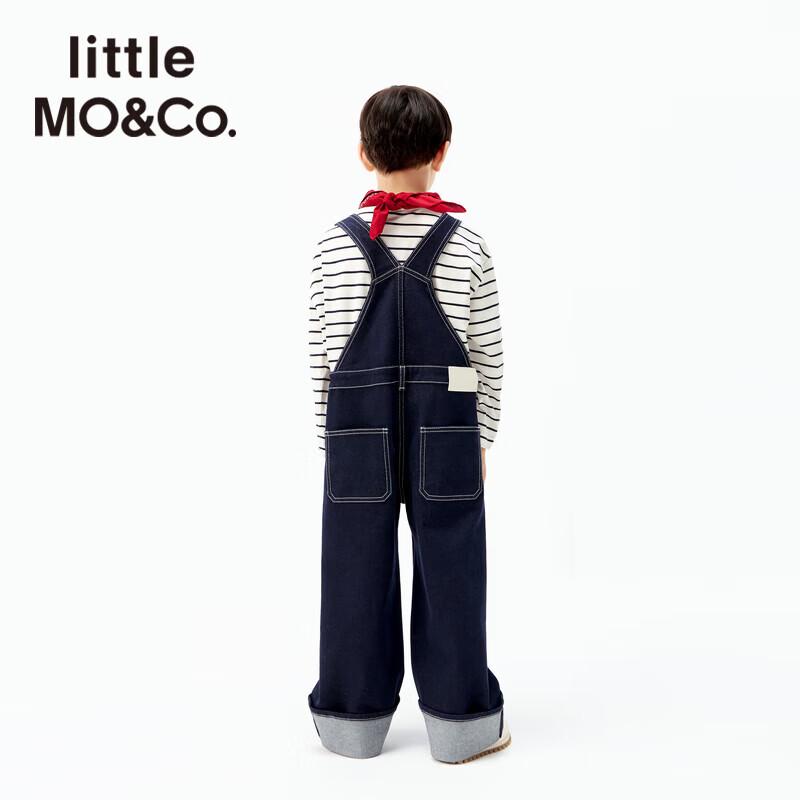 Mały MO&Co. Unisex Ogrodniczki Jeansowe dla Dzieci KBE3JPS003