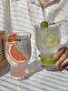 Hot Borosilicate Transparent High Temperature Resistant Torch Cup with Straw, Coffee Cup, Sparkling Water Cup, Cold Drink Cup
