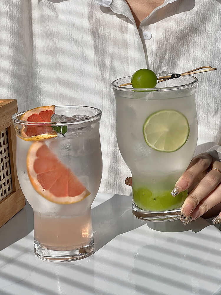 Hot Borosilicate Transparent High Temperature Resistant Torch Cup with Straw, Coffee Cup, Sparkling Water Cup, Cold Drink Cup