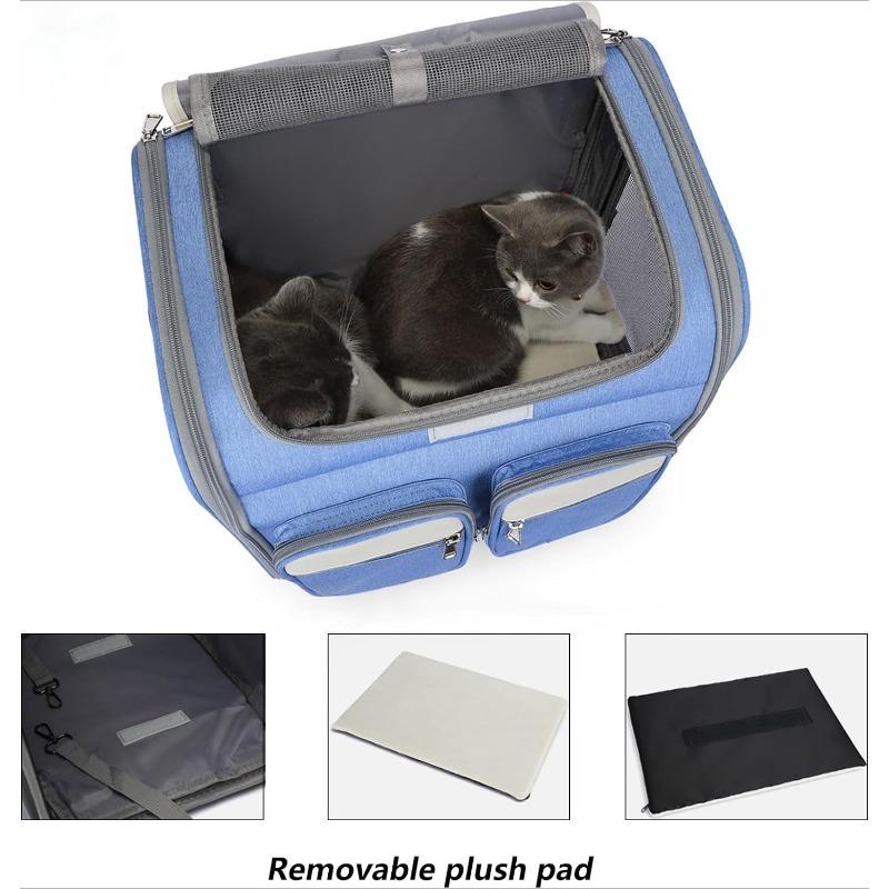 Wheeled Pet Carrier Backpack Pet Rolling Carrier Backpack for Small Dogs Medium Cats Fit up 17lbs with Removable Wheels