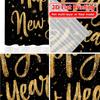 2D Flat Printing  2pcs New Year Glow Chic Pattern Curtains Yarn Curtains Decorations Inside Ldeal for Living Room   Bedroom