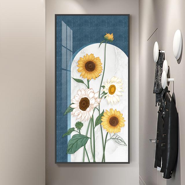 Nordic Sunflower Canvas Painting Flower Landscape Posters Plant Leaves Prints Living Room Porch Decoration Wall Art Cuadros