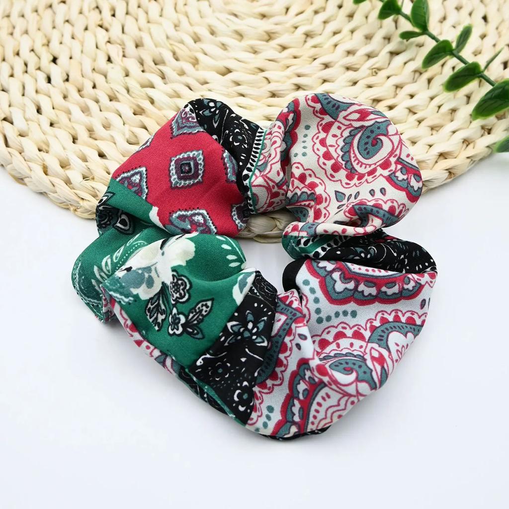 Women Ethnic Style Headband Hair Scrunchies Elastics Large Intestine Hair Band Ponytail Hair Rope Elegant Hair Accessories