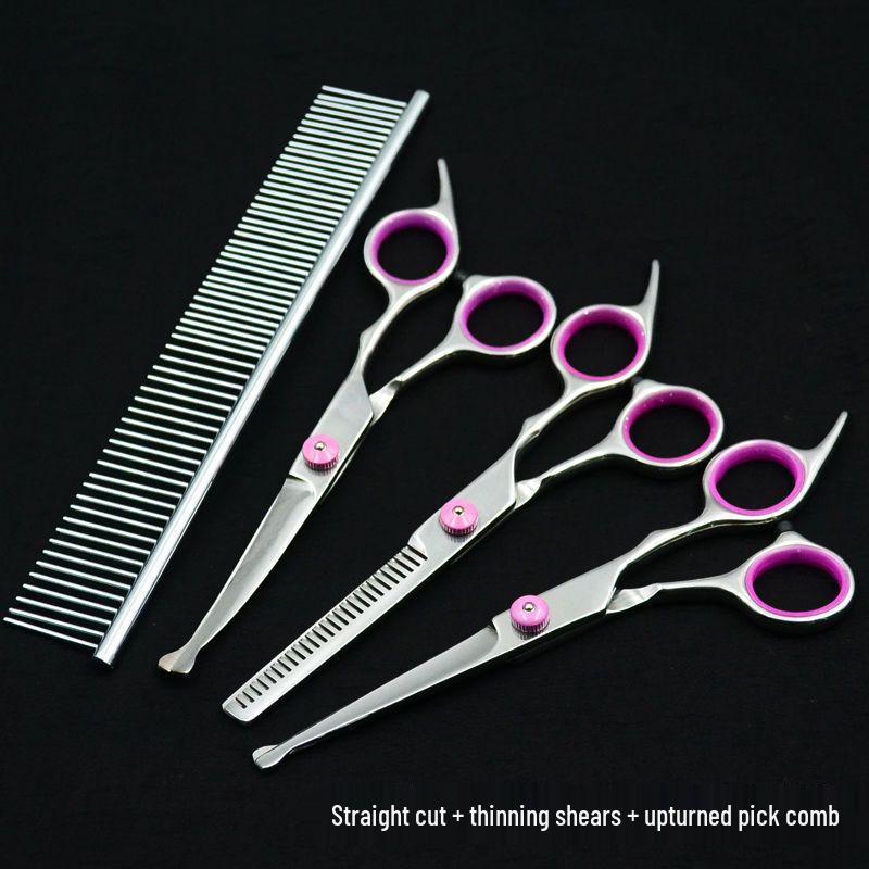 Pet Grooming Curved Scissors Set - Professional Dog Hair Trimming Tool