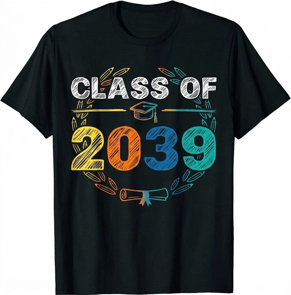 Class Of 2039 Grow With Me First Day Of School Graduation Tshirt L