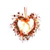38cm Realistic Heart-shaped Floral Wreath, Valentine's Day Ribbon Pendant, Wedding Wreath Decoration.