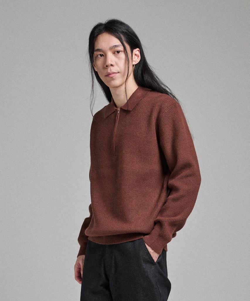ANALOG MOOD Hazzi Half Zip Collar Knit (Brown)
