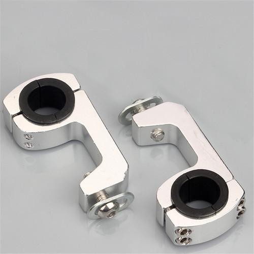 1 Pair Silver CNC 7/8" to 1" Motorcycle Pit Bike Handguard Bracket Securing Clip