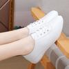 Female Ladies Women's Genuine Leather Flats Shoes Loafers Soft Moccasins Lace Up Comfortable White Shoes Luxury Flat Shoes Plus