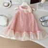 Girls' Dress New Summer Style Children'S Sleeveless Bow Mesh Dress Princess Dress For Girls