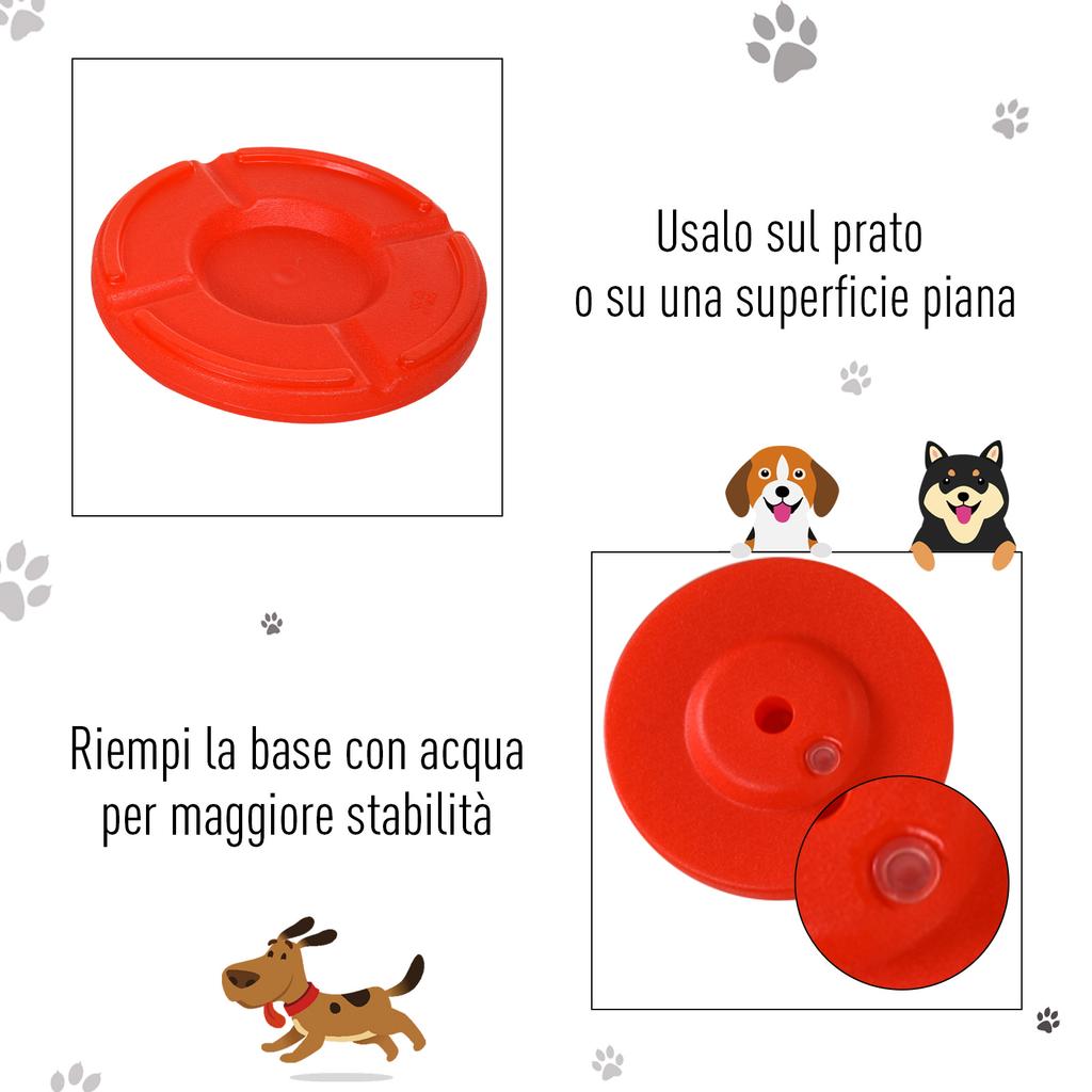 Agility Dog Set 3 Exercises: Slalom, Obstacles, Ring, for Dog Training, Portable, 2.5 kg, Yellow and Red