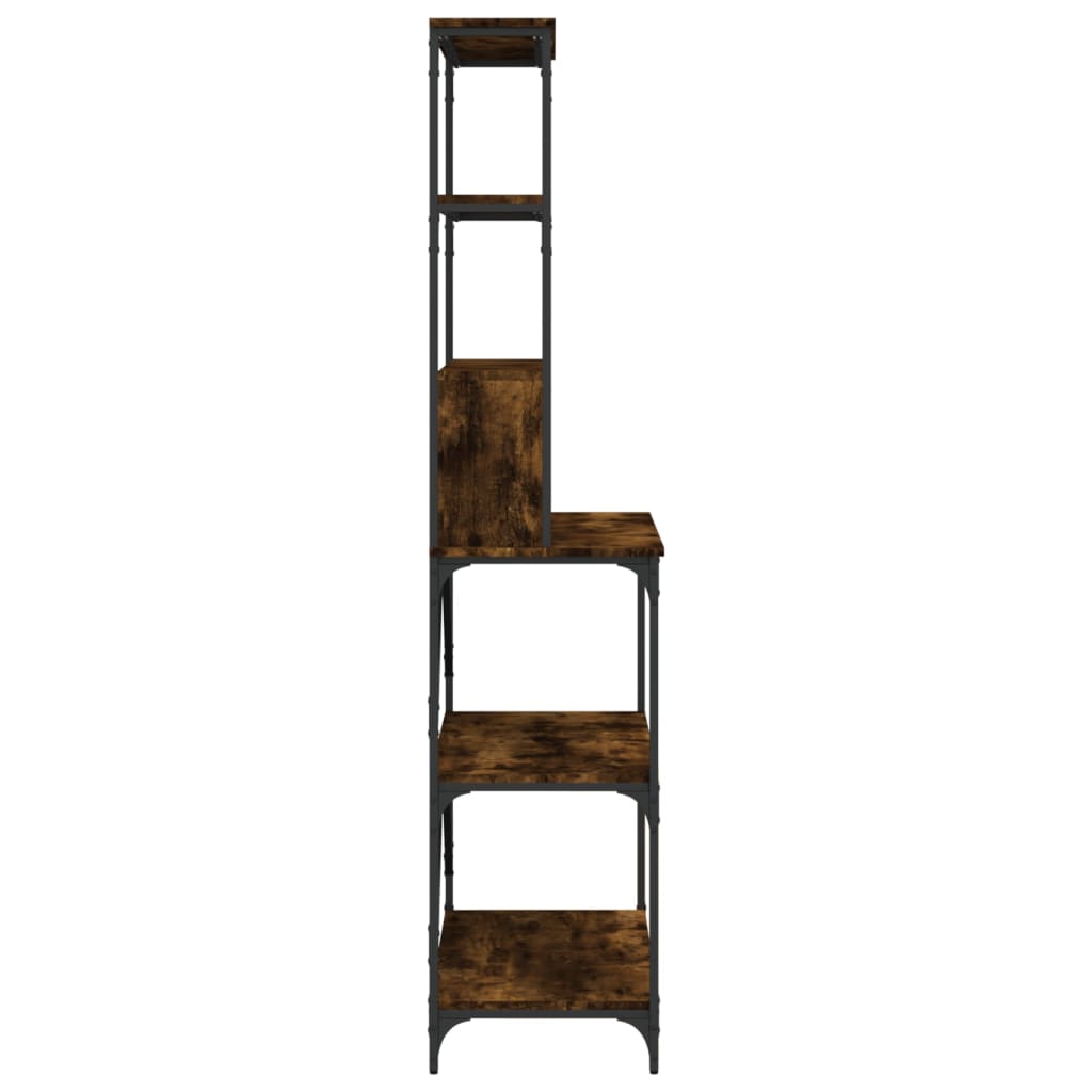Baker s Shelf with 6 Shelves Smoked Oak Finish 90 x 40 x 180 cm Engineered Wood
