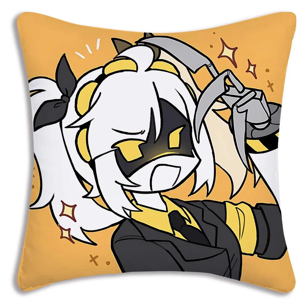 Horror Comedy M-Murders Drones Pillow Covers Cartoon Sofa Decorative Home Double-Sided Printing Short Plush Cute Cushion Cover
