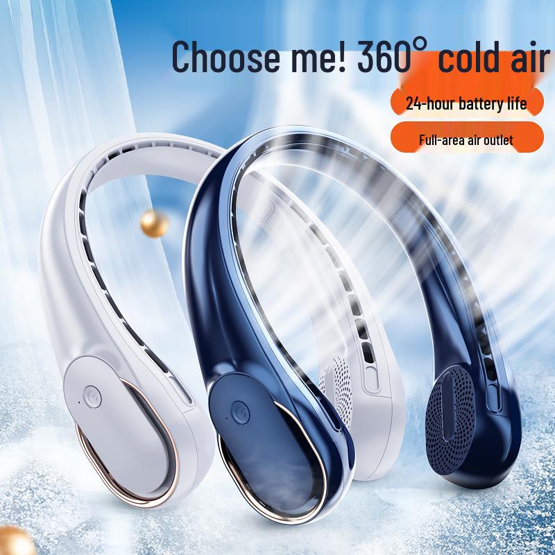 USB Rechargeable Portable Neck Fan for Outdoor and Office Use