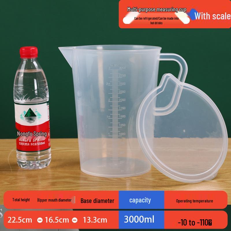 Food Grade Plastic Measuring Cup with Scale - Ideal for Milk Tea Shops & Baking, Large Capacity.