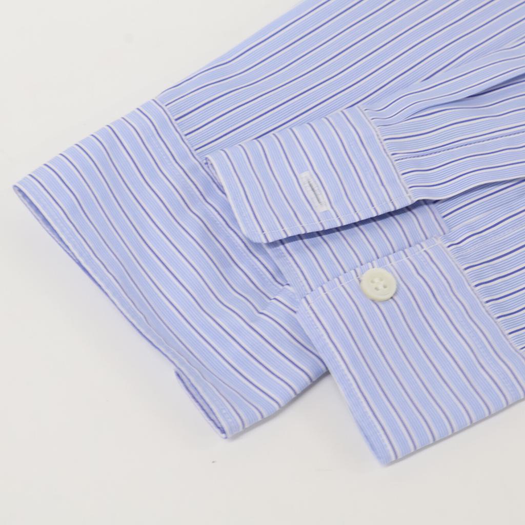 COMMEdesGARCONS HOMME DEUX DN-B053 Blue Cotton Regular Color Long Sleeve Striped Shirt tops M blueUsed