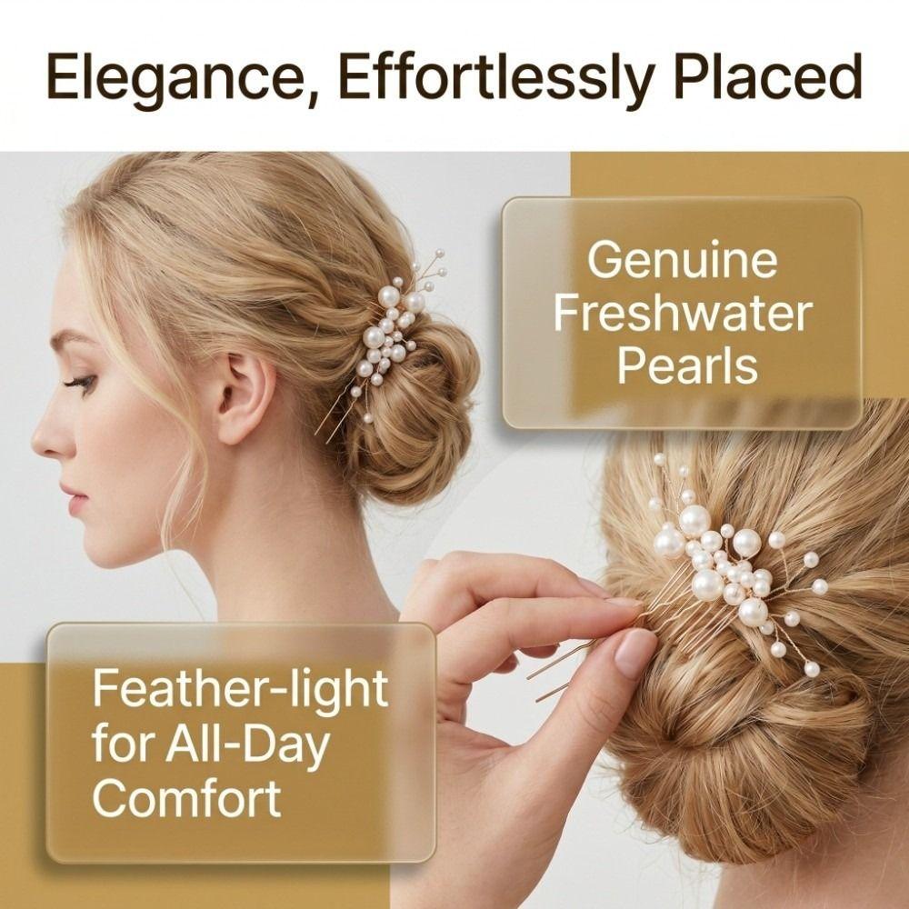 2/4/5Pcs Rhinestone Bridal Hair Accessories Sparkling Pearl Hair Pins Forks Wedding Hair Pins Women