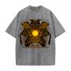Manga Printed T-shirt Anime Y2k Washed Oversized T Shirt Men's Clothing Summer Short Sleeve Casual Cotton Tees Tops