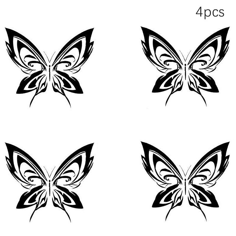 

2/5/10 шт., долговечная поддельная татуировка в виде бабочки для женщин и мужчин, наклейка на шею, временные татуировки на травах, водонепроницаемые татуировки 5Pcs