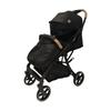 Passeggino leggero compatto - Lexy - Pacchetto completo (parastinchi + copertura antipioggia) - 4 ruote - Nero
