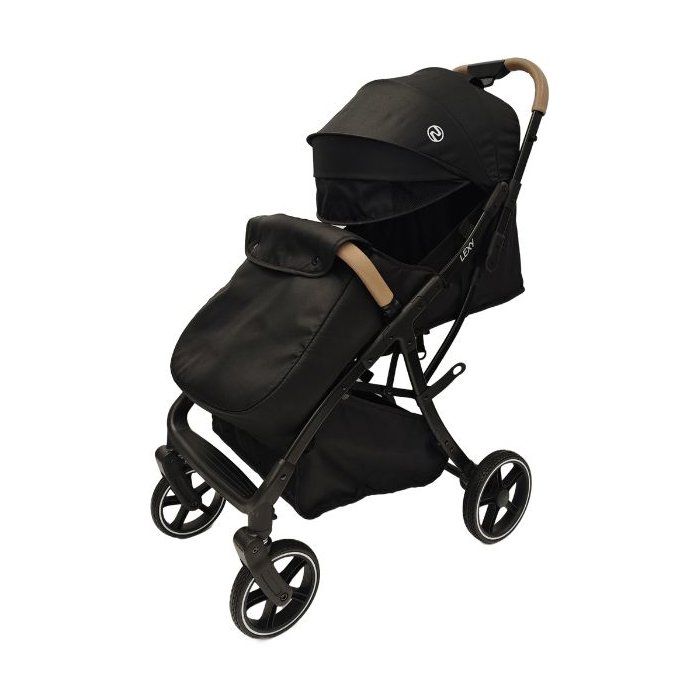 Nania Kompakter Schirmbuggy - Lexy - Komplettpaket (Beinschutz + Regenschutzbezug) - 4 Räder - Schwarz