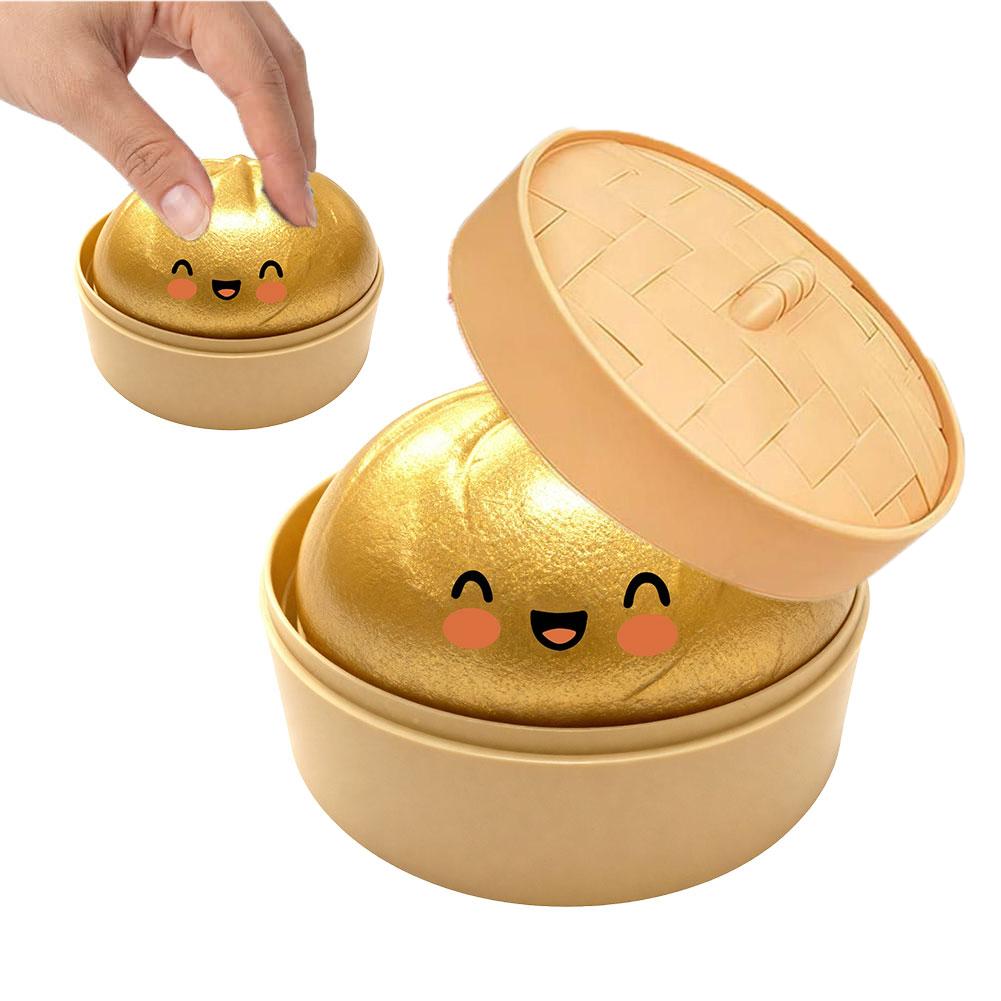 Baozi Stress-Relieving Toy Colorful Realistic Giant Steamed Bun Squeezable Toy Reusable Low Rebound Decompression Toy Home Decor
