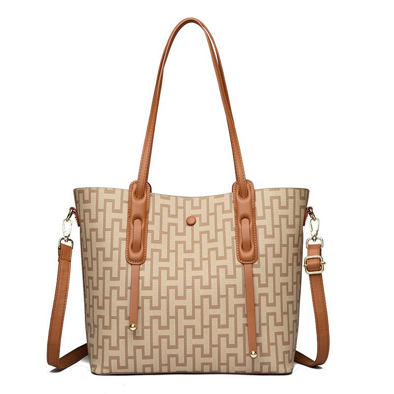 Vintage bedruckte Damen-Tragetasche, neue große Unterarm-Schultertasche, modische Handtasche für Mütter.