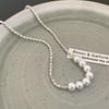 Irregular broken silver pearl pendant necklace women's high-end design sense collarbone chain simple light luxury temperament neck chain