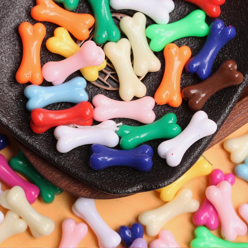 20Pcs 8.6*20mm Acrylic Colored Bones Pendant Beads Fashion Mobile Phone Chain Necklace Handmade Materials