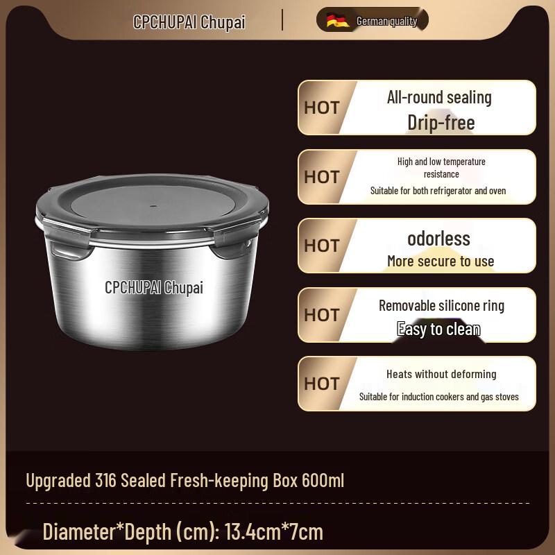 ZISIZ 316 Stainless Steel Food Storage Container