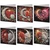 6pcs DIY Rhinestone Diamond Art Mosaic Postcards Diamond Art Greeting Cards for Xmas Birthdays Thanksgiving & Special Occasion