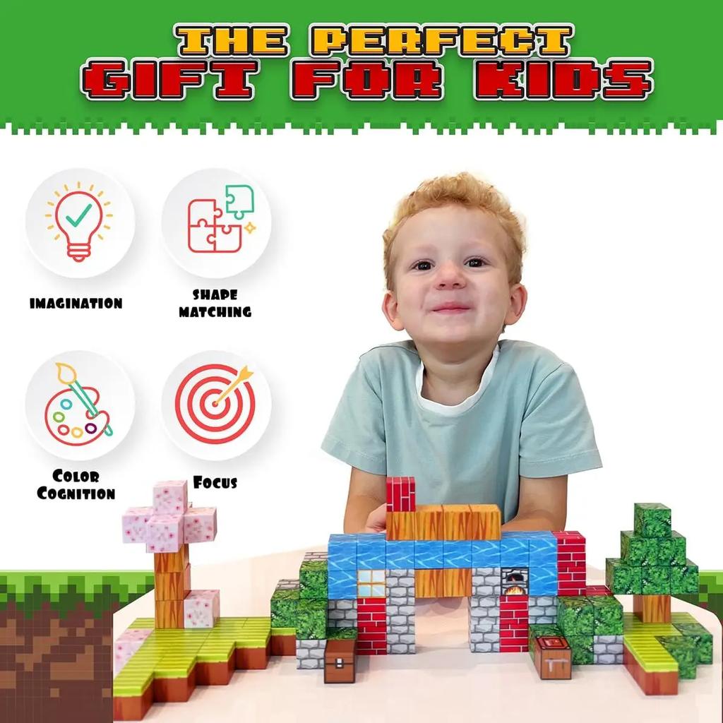 192PCS Magnetic Building Cube Blocks Big Size DIY Magnets Toys for Children Kids Designer Construction Set Educational Gifts