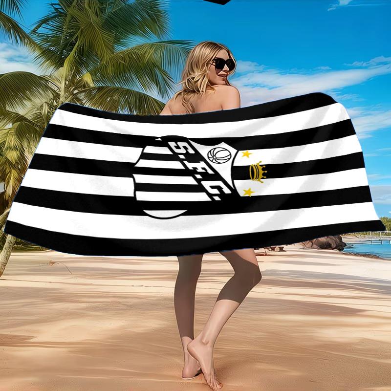 Fc Crest Design Printed Microfiber Beach Towel, Soft And Absorbent, Quick-Dry, Ideal for Summer Travel, Beach Essential, Swimming Pool
