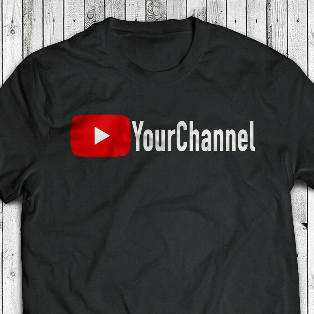 YouTube Channel YOUR TEXT CUSTOM Play Button- Youtuber Vlogger T-shirt (S-5XL) 4XL