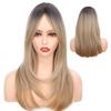 Synthetic Wigs Long Blonde Dark Brown Roots Synthetic Curly Wigs for Women Cosplay Wigs or Everyday Hairstyles
