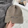Big head circumference wool hat for women, small face in autumn and winter, warm ear protection, knitted cold hat, loose pile hat for men